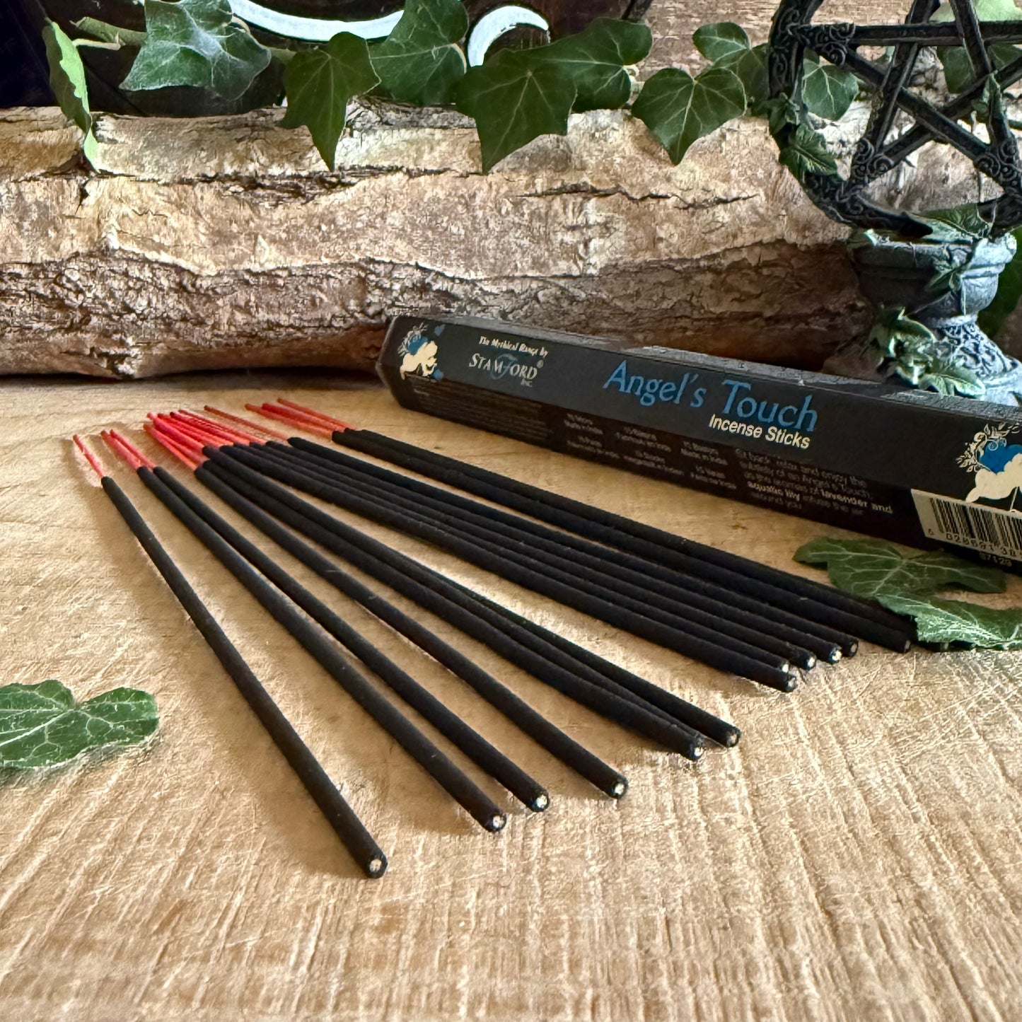 Step into the sacred circle of peace with Stamford’s Angel’s Touch Incense Sticks. Crafted in India using the finest perfumery raw materials, these enchanting sticks release a soft, celestial fragrance that cleanses the air and restores inner harmony. Allow the ethereal aroma to sweep through your space, lifting the veil of negativity and awakening the tranquil power of your spirit.
Each stick burn