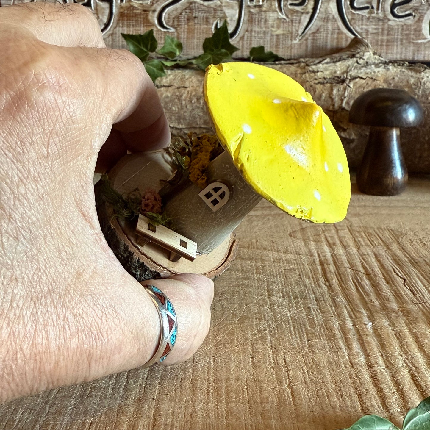 Step into a storybook world with our Spring Folk Art Mushroom Cottage, a charming miniature home inspired by blooming meadows and enchanted forests. Each cottage is hand painted with loving detail, featuring bright spring tones and floral folk art patterns that celebrate renewal and the magic of nature’s awakening.