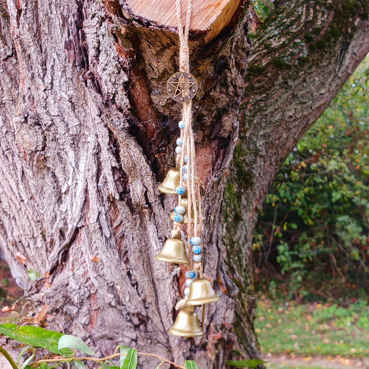 Invite positive energy into your home with these decorative Hanging Witch Protection Bells. Traditionally hung on or beside a doorway, witches' bells are associated with protection, spiritual cleansing and warding off negative energy. Their gentle ringing is believed in folk traditions to help clear unwanted energies and encourage a more peaceful atmosphere.