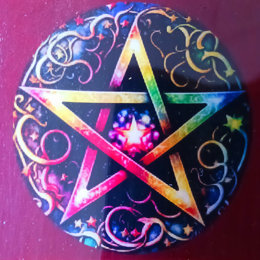 Channel mystical energy into your sacred space with this beautifully crafted Enamel Pentagram Incense Bowl. Featuring a vivid red enamel design with a central pentagram surrounded by celestial and elemental symbols, this striking incense holder is perfect for those who embrace witchcraft, Wiccan traditions, pagan spirituality, or magical rituals.