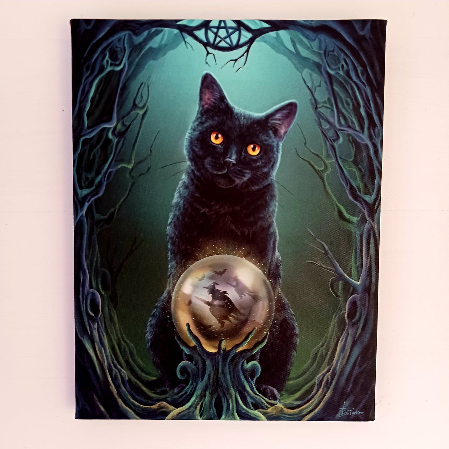 The Rise of the Witches Canvas Plaque by renowned fantasy artist Lisa Parker captures a powerful moment of witchcraft and feminine magic.