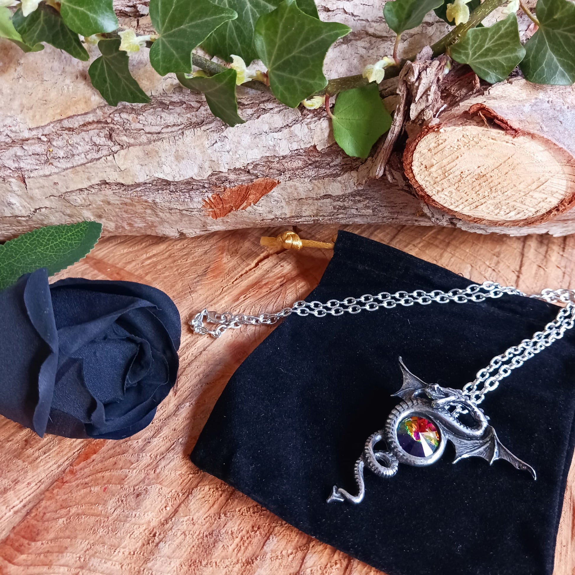 Anguis Aeternus Pendant & Chain Alchemy Dragon necklace