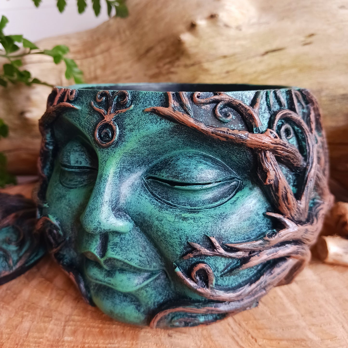 Tree Spirit Head Treasure Box 13cm