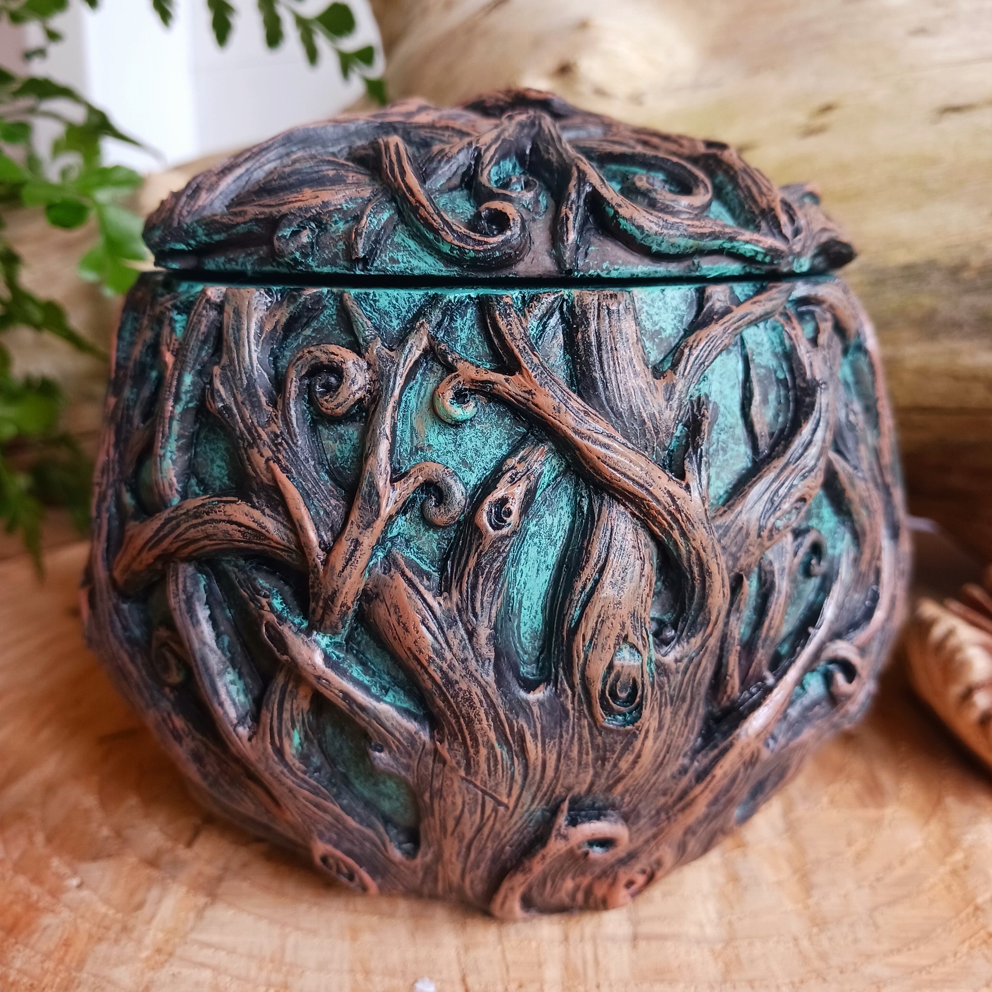 Tree Spirit Head Treasure Box 13cm