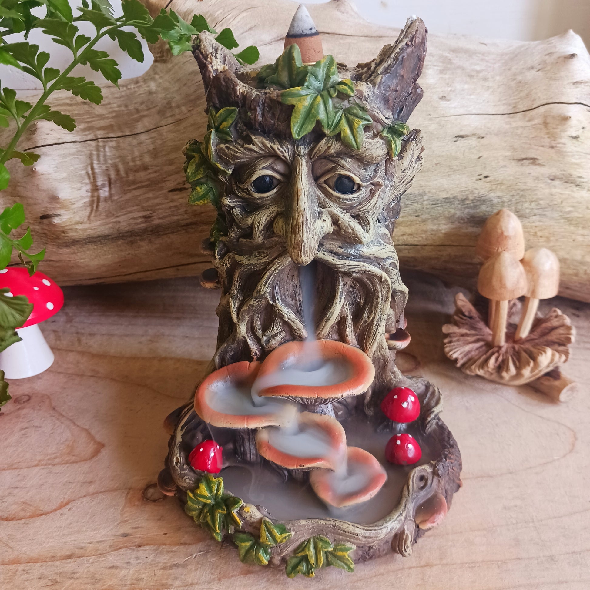 The Wisest Dryad Tree Spirit Green Man Backflow Incense Burner