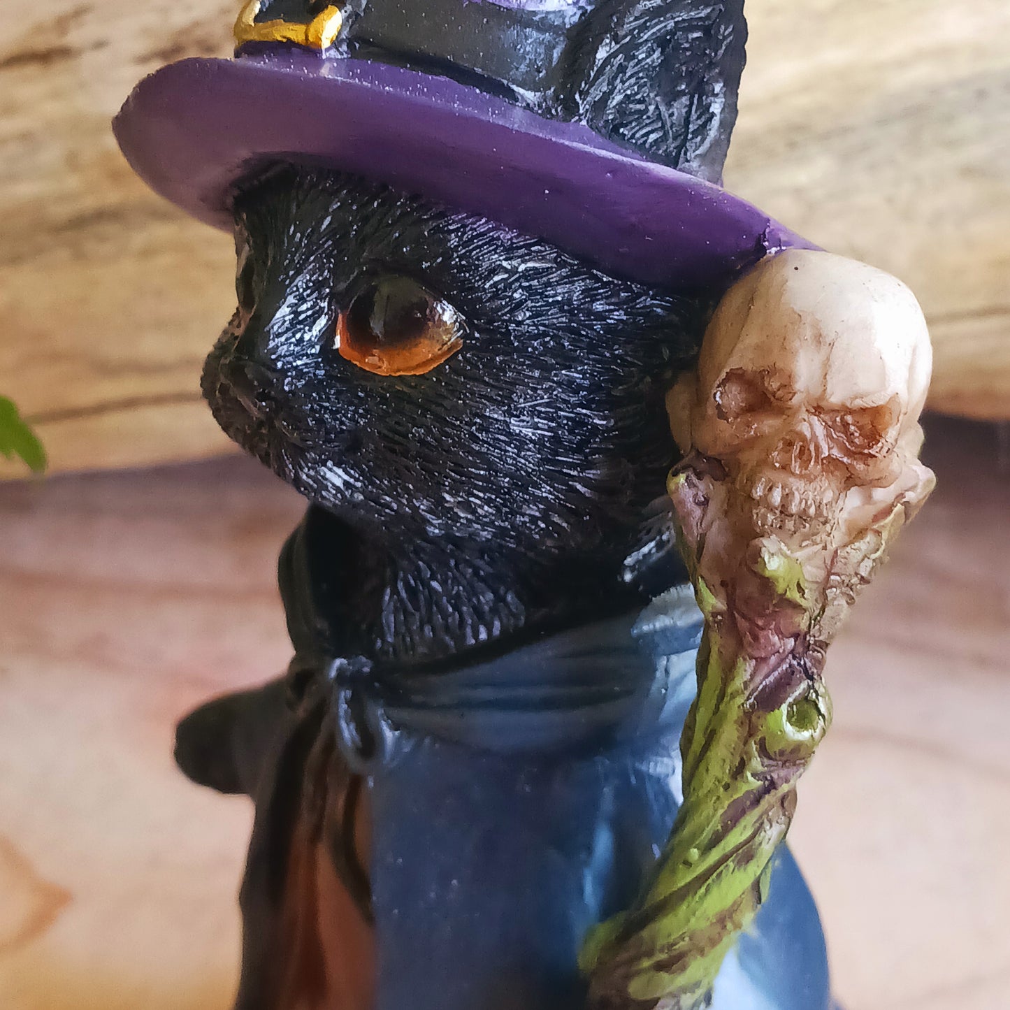 Whiskered Wizard Black Cat Figurine 14cm