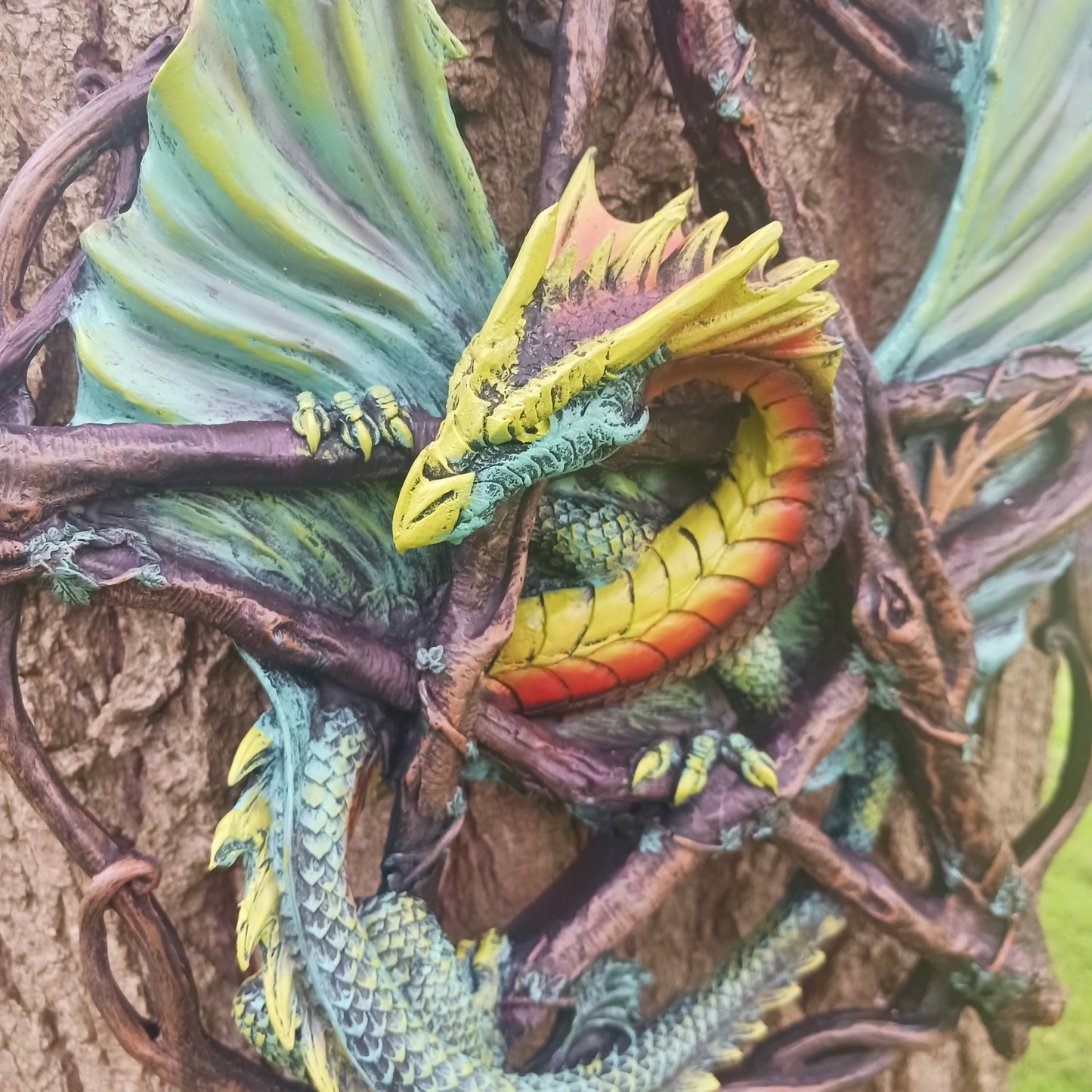 Anne Stokes Green Forest Pentagram Dragon Wall Plaque