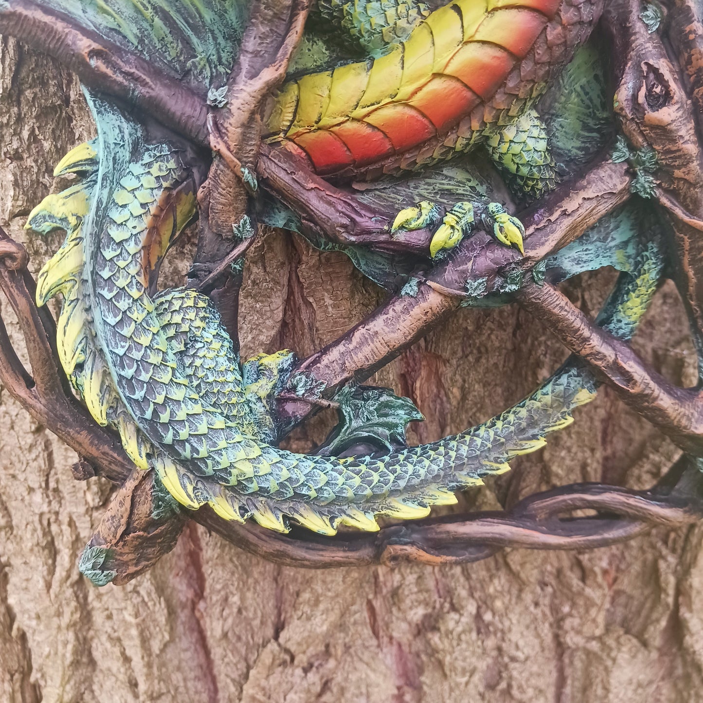 Anne Stokes Green Forest Pentagram Dragon Wall Plaque