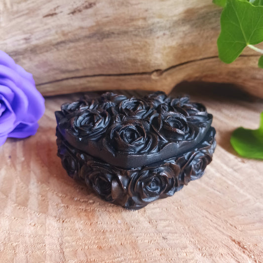 Rose Heart Box - Black