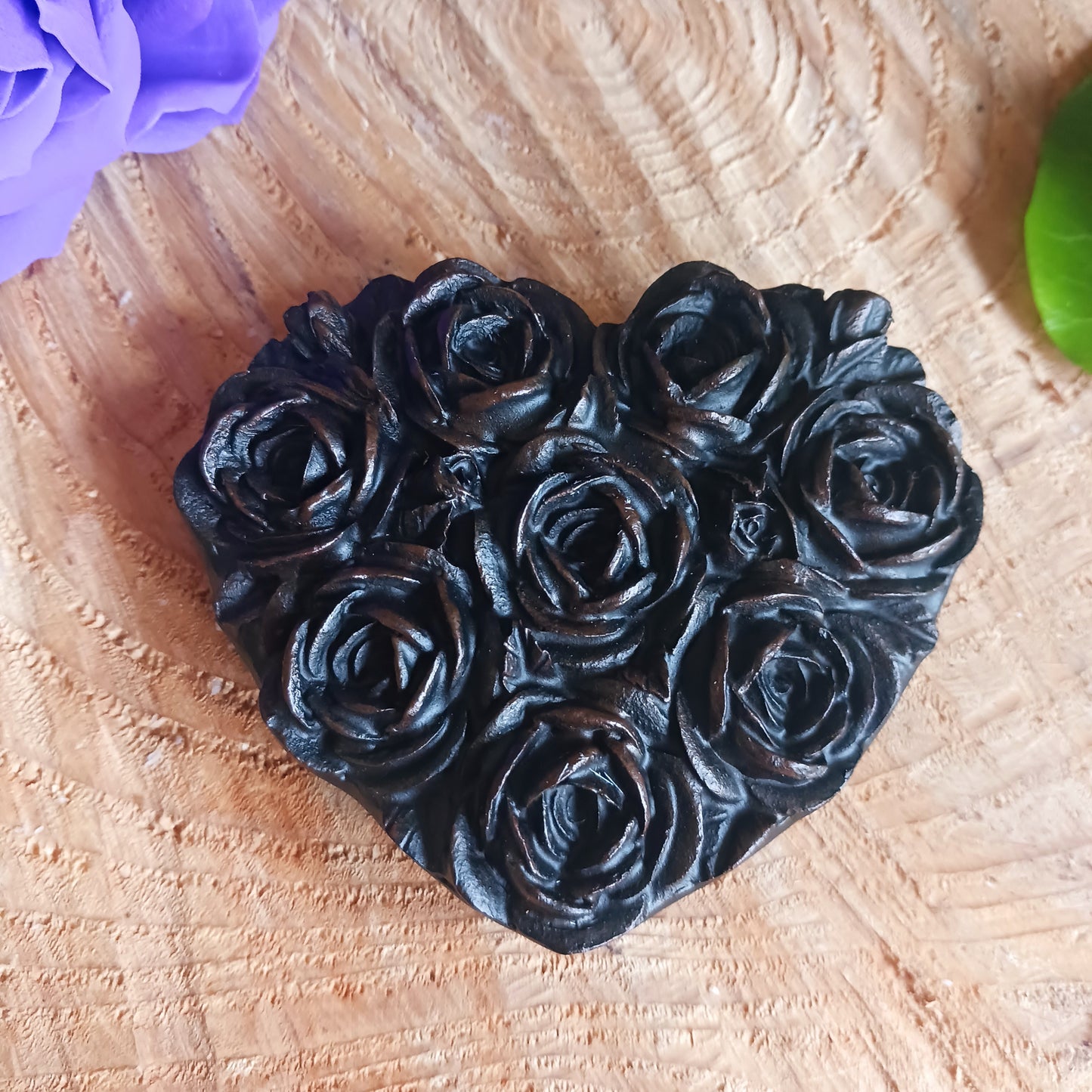 Rose Heart Box - Black