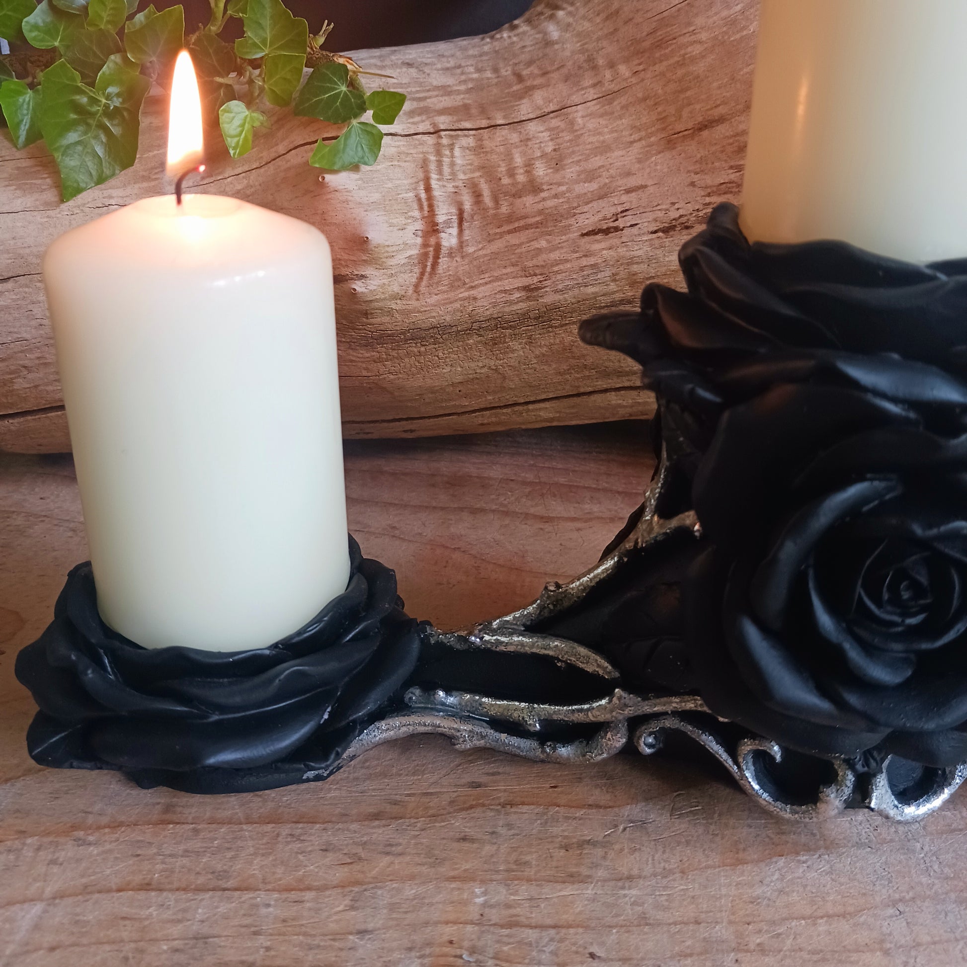 Black Rose Triple Candle | TeaLight Holder