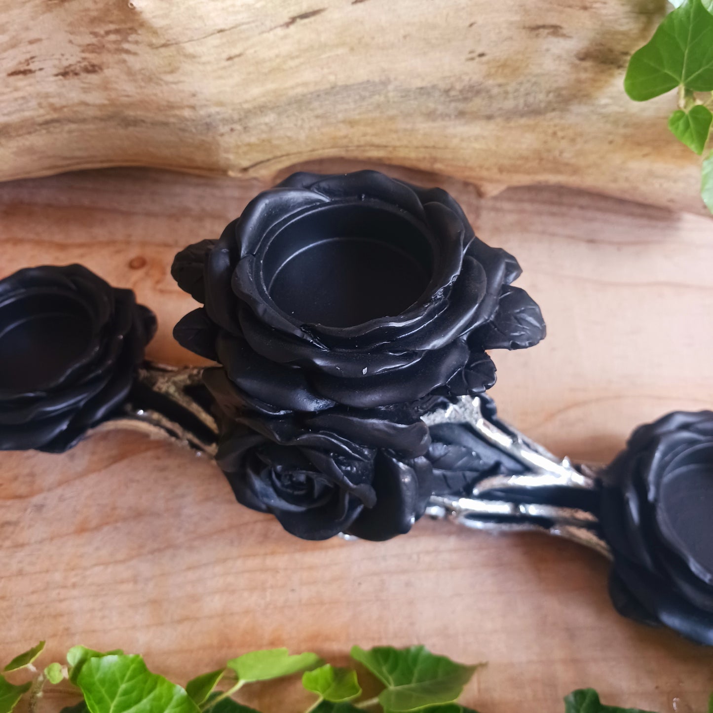 Black Rose Triple Candle | TeaLight Holder