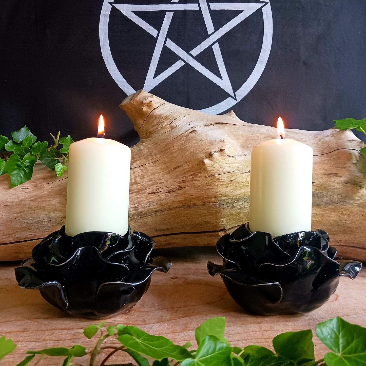 Black Rose Candle Holder | Trinket Pot Alchemy Gifts 