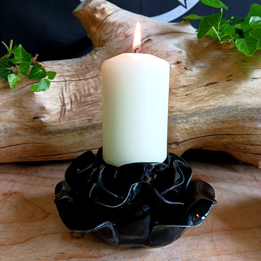 Black Rose Candle Holder | Trinket Pot Alchemy Gifts 