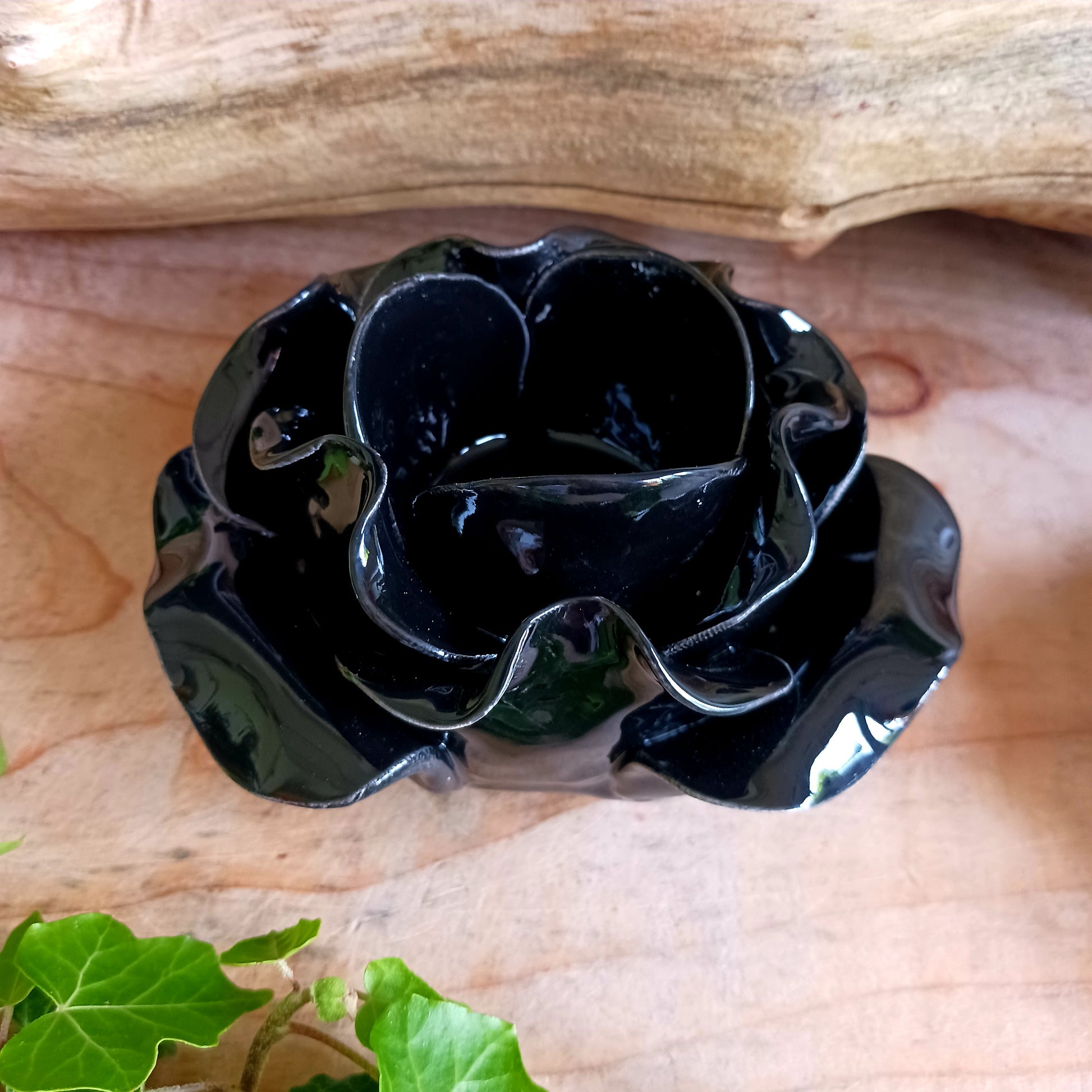 Black Rose Candle Holder | Trinket Pot Alchemy Gifts 