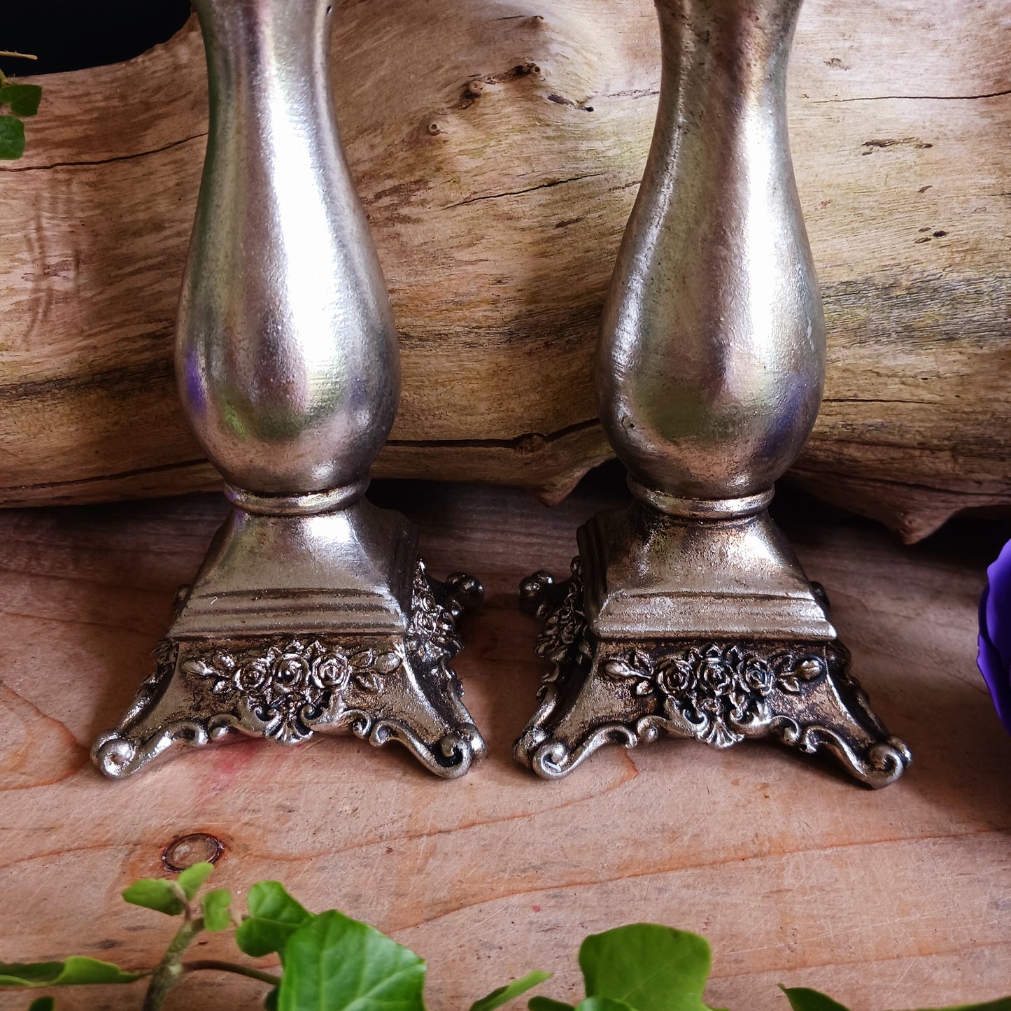 Gothic Rose Candlestick Holders