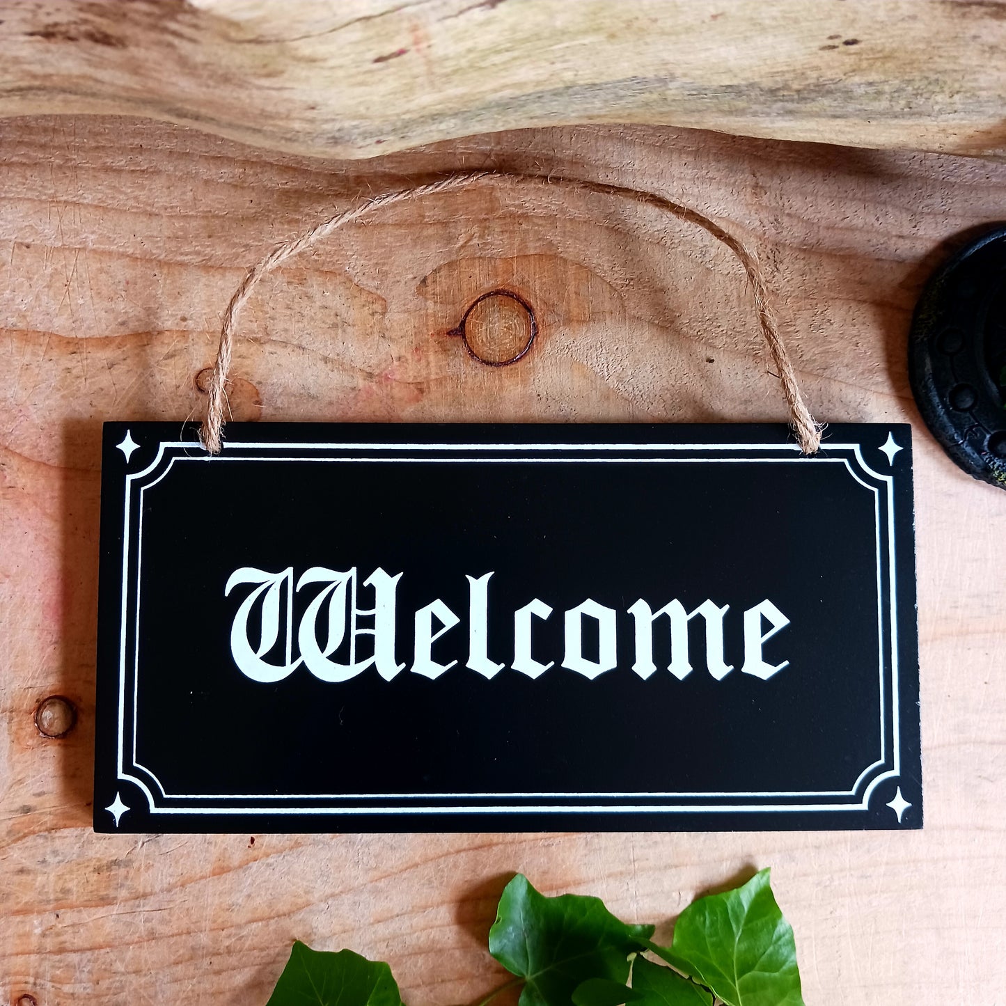 Gothic Welcome Hanging Sign