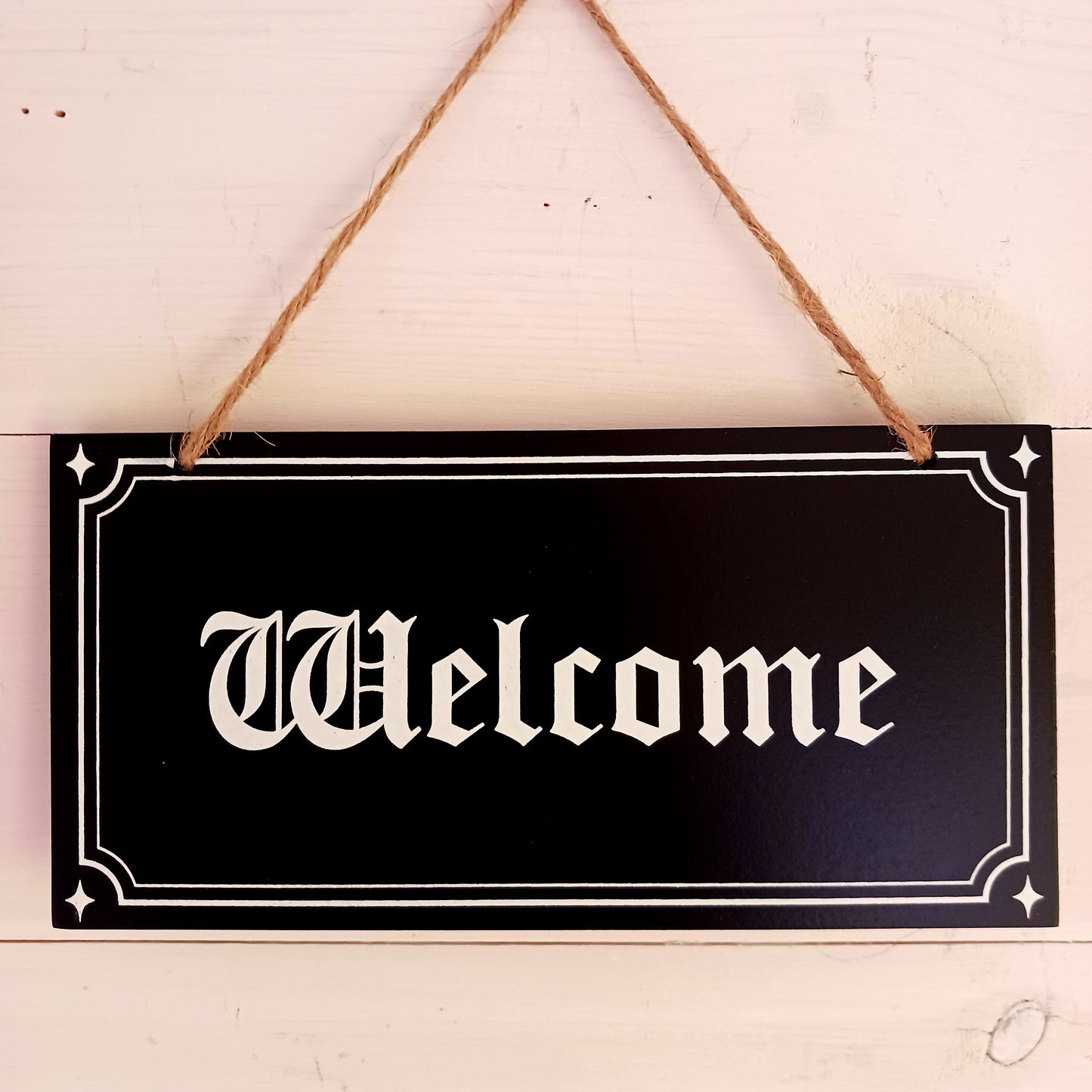 Gothic Welcome Hanging Sign