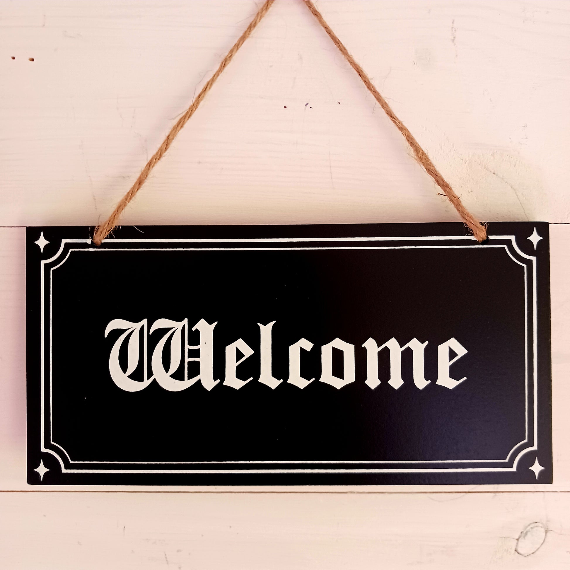 Gothic Welcome Hanging Sign