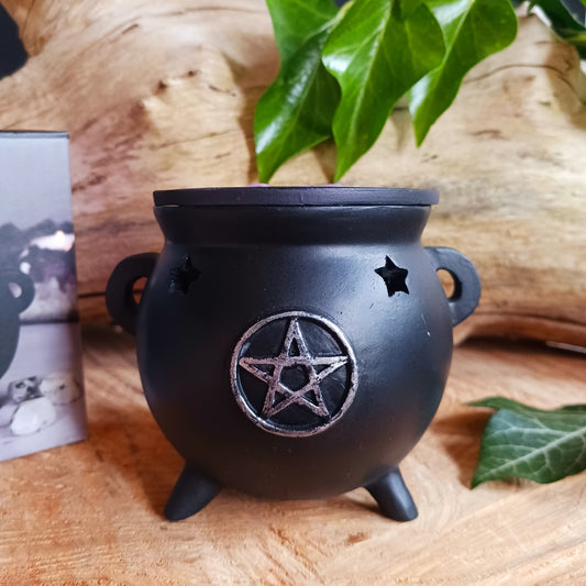 Pentagram Cauldron Incense Cone Holder