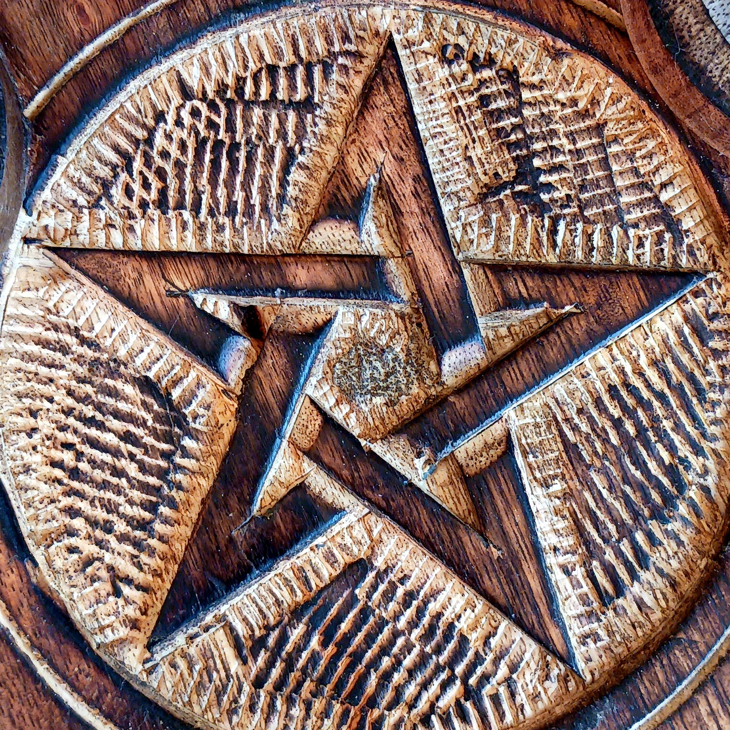 Pentagram Wooden Tealight Candle Holder