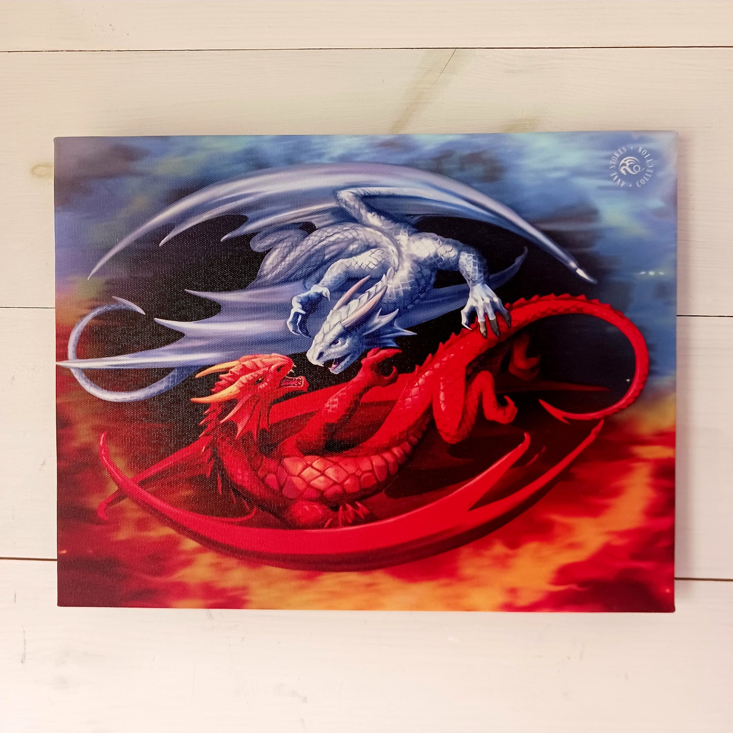 Anne Stokes Fire & Ice Canvas Wall Plaque