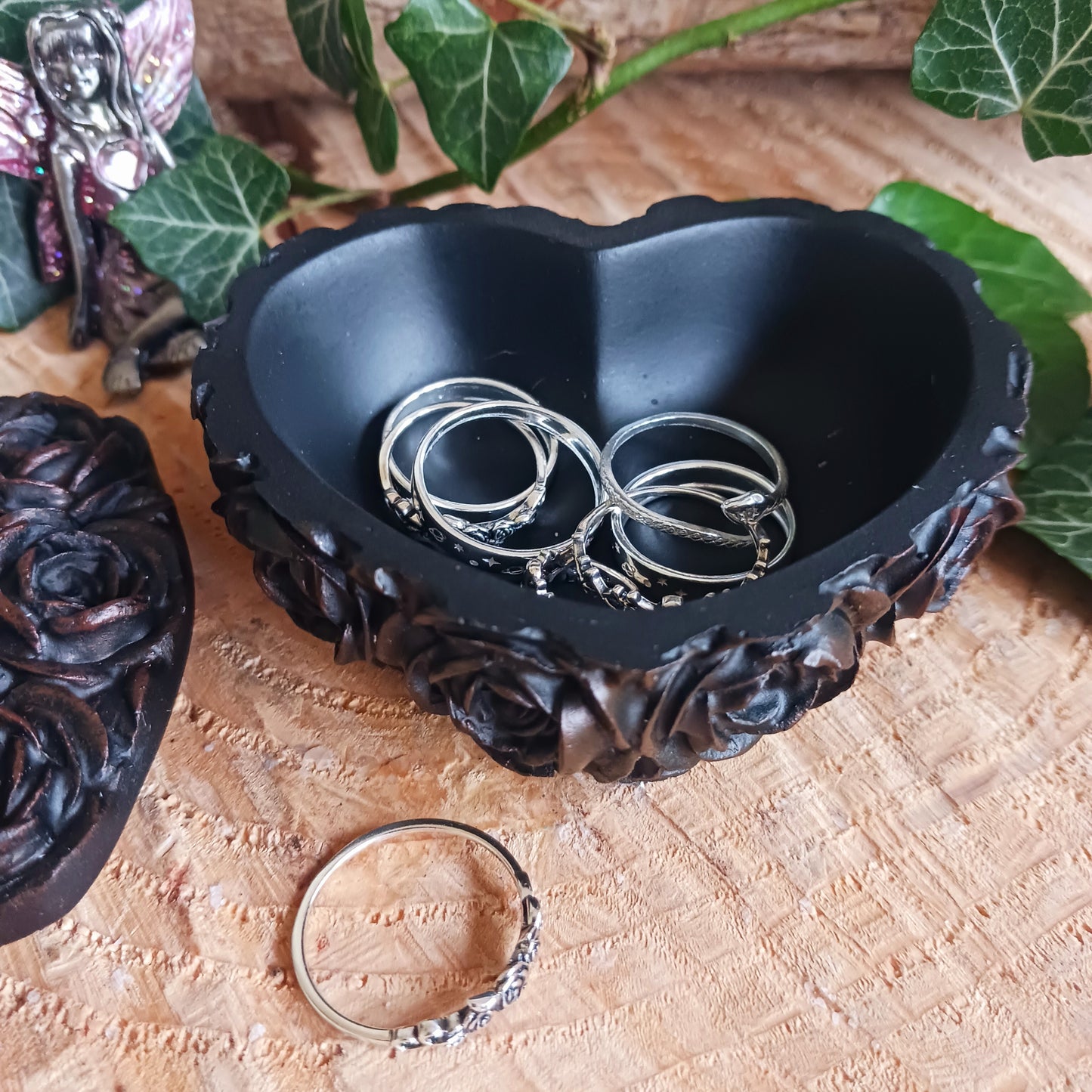 Gothic Black Rose Ring | 925 Sterling Silver