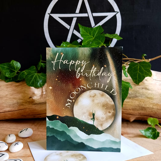 Moon Child Greetings Card | Birthday