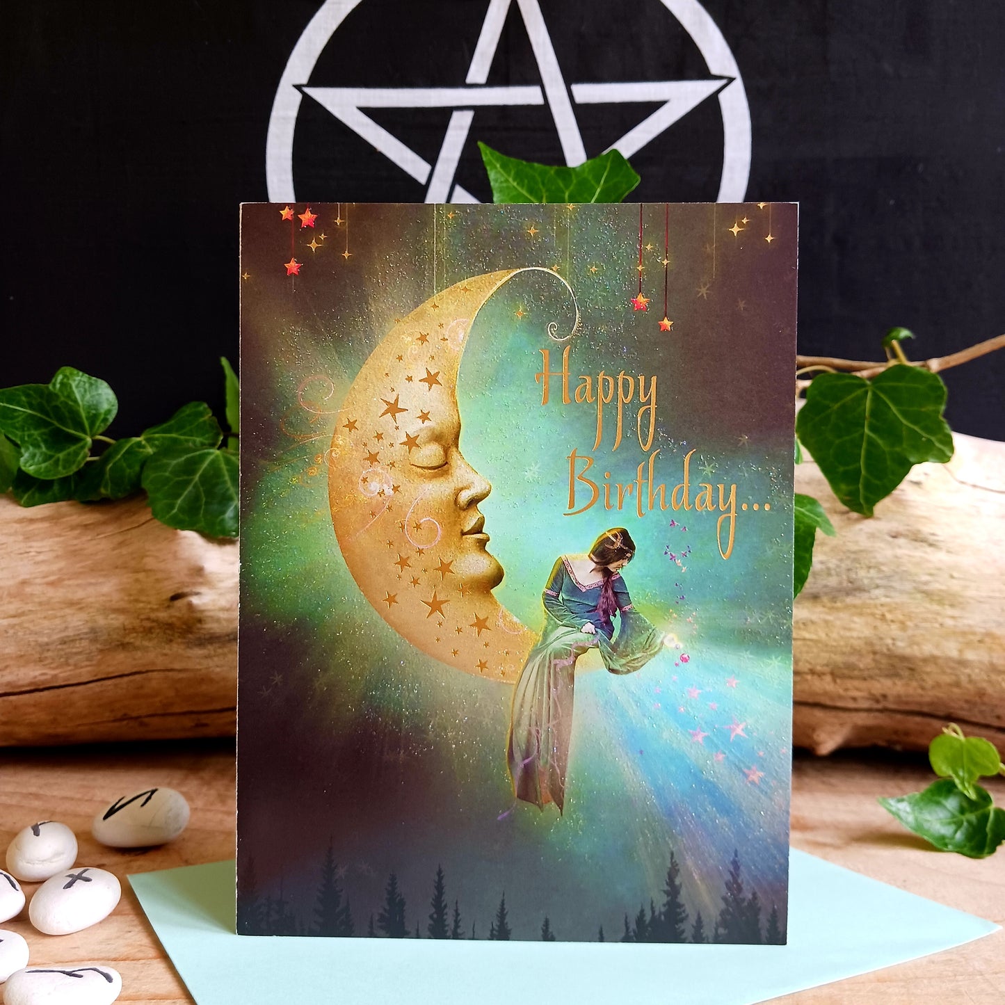 The Moon Greetings Card | Birthday