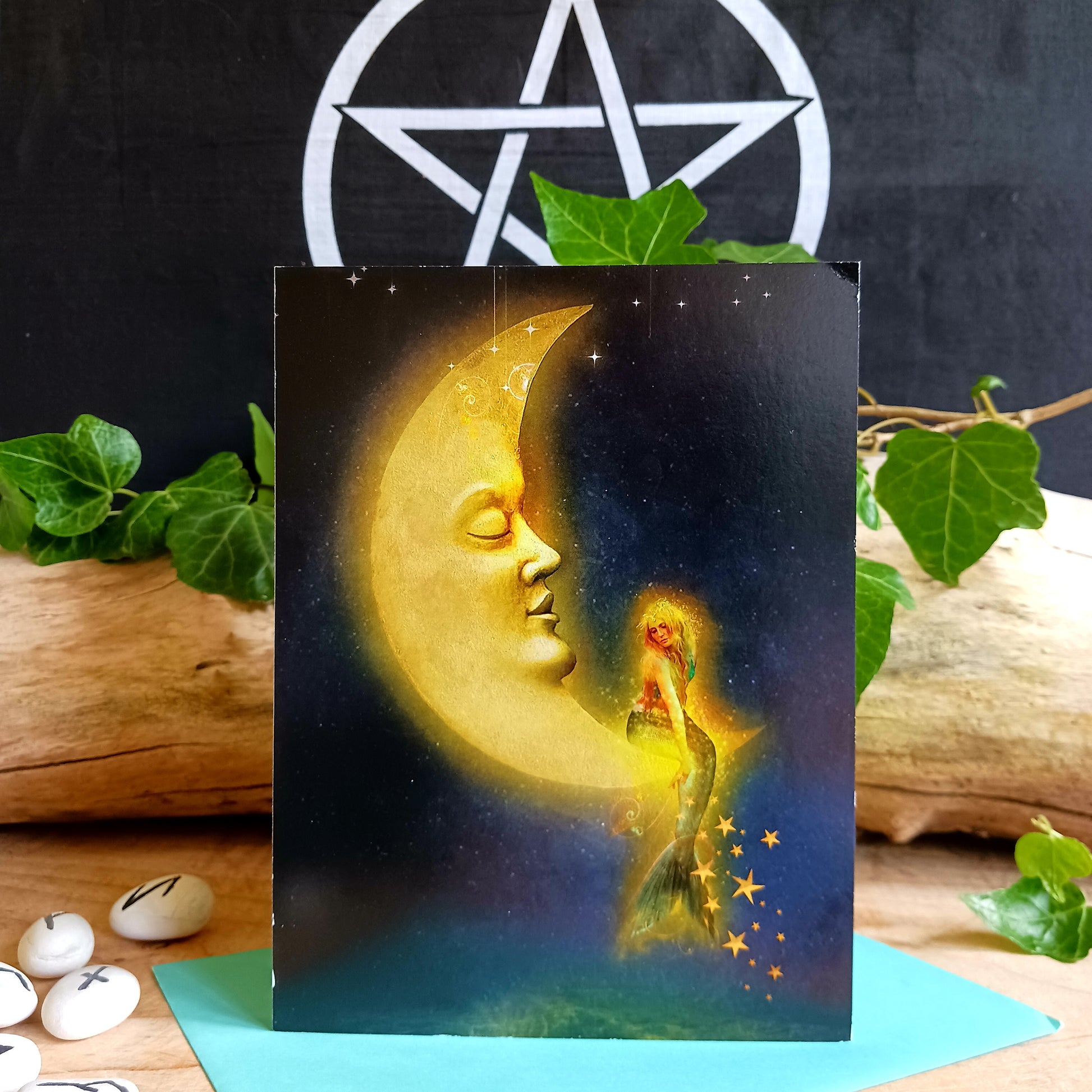 Mermaid on the Moon Greetings Card | Friendship & Encouragement