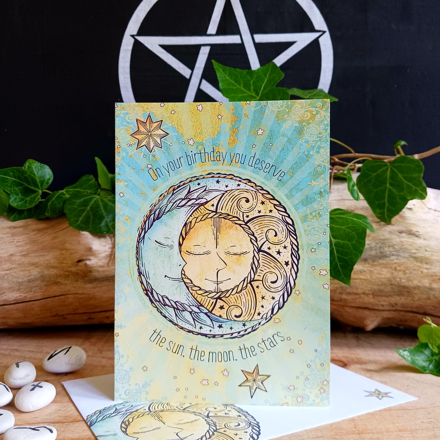 Sun, Moon & Stars Greetings Card | Birthday