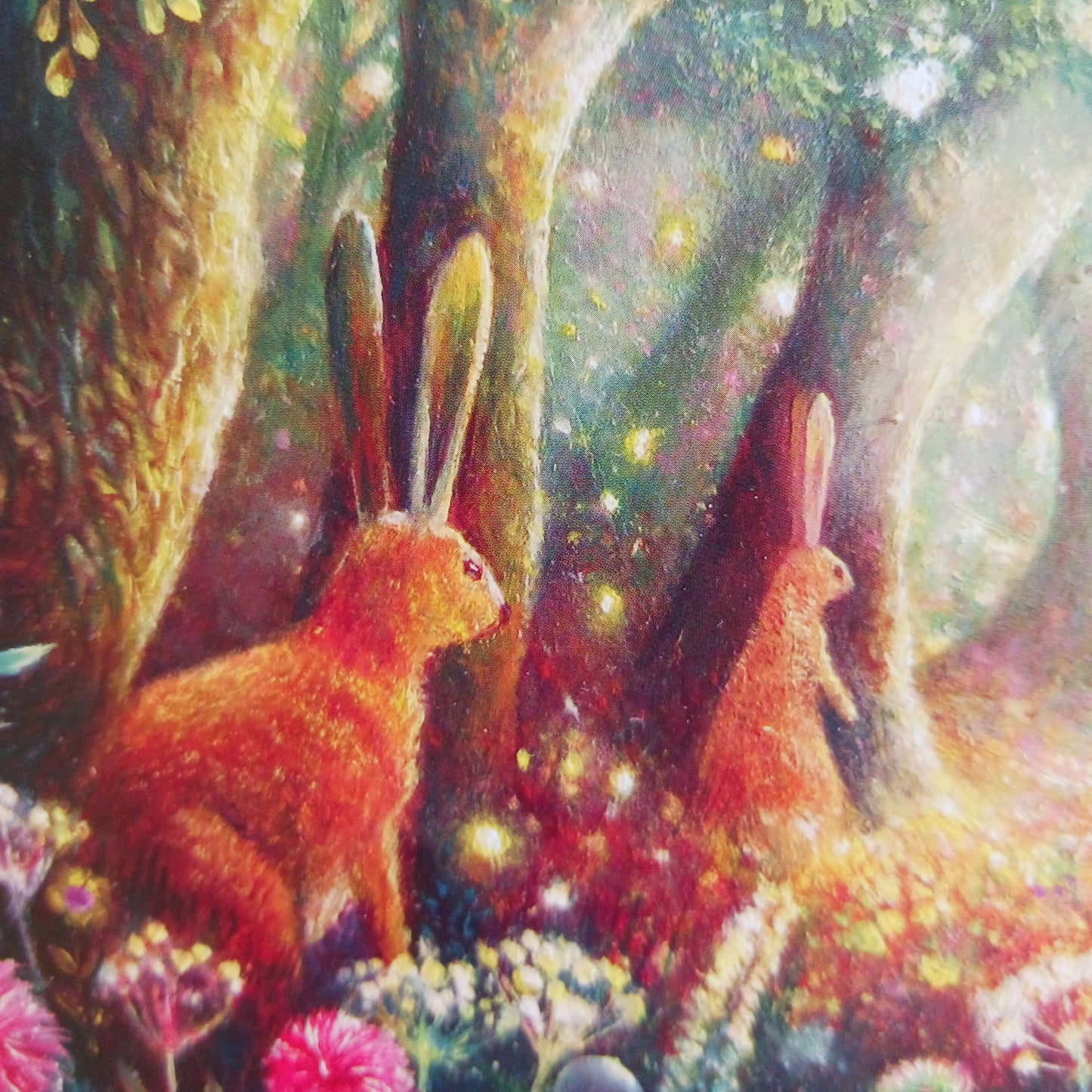 Mystical Woodland Hares Greetings Card