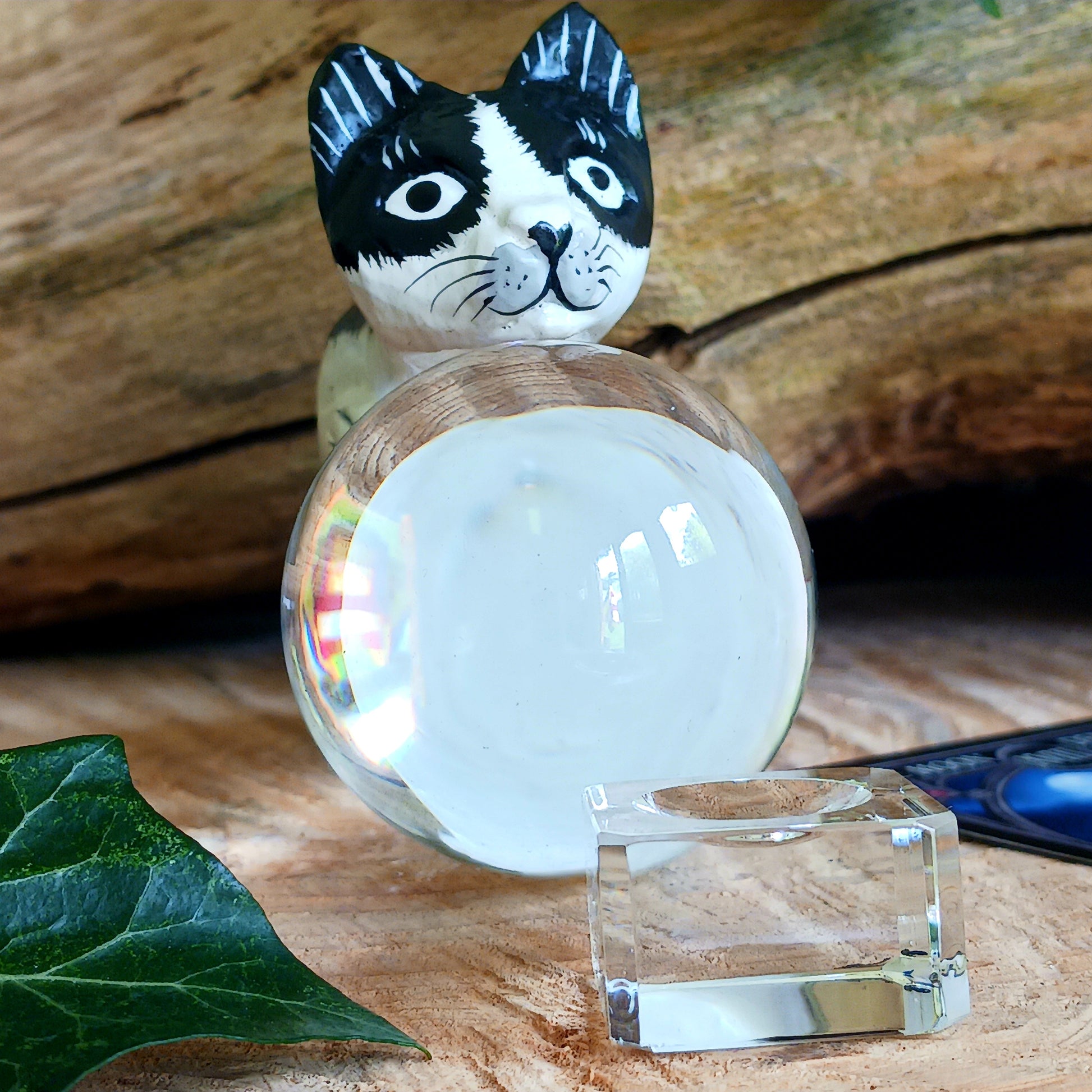 Crystal Ball with Glass Stand | Small