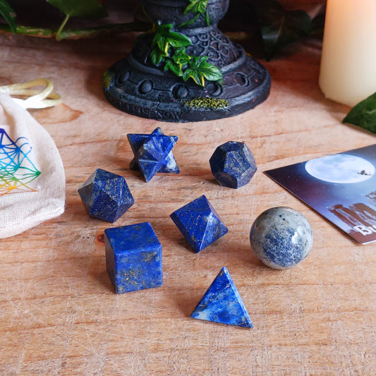 Lapis Lazuli Sacred Geometry | 7-piece Crystal Set