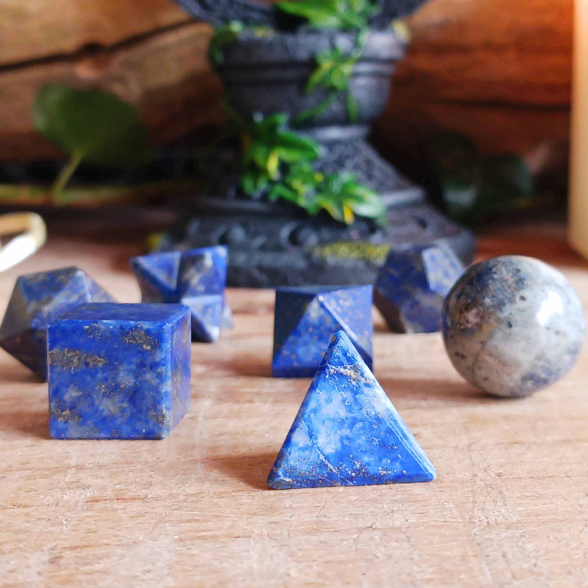 Lapis Lazuli Sacred Geometry | 7-piece Crystal Set