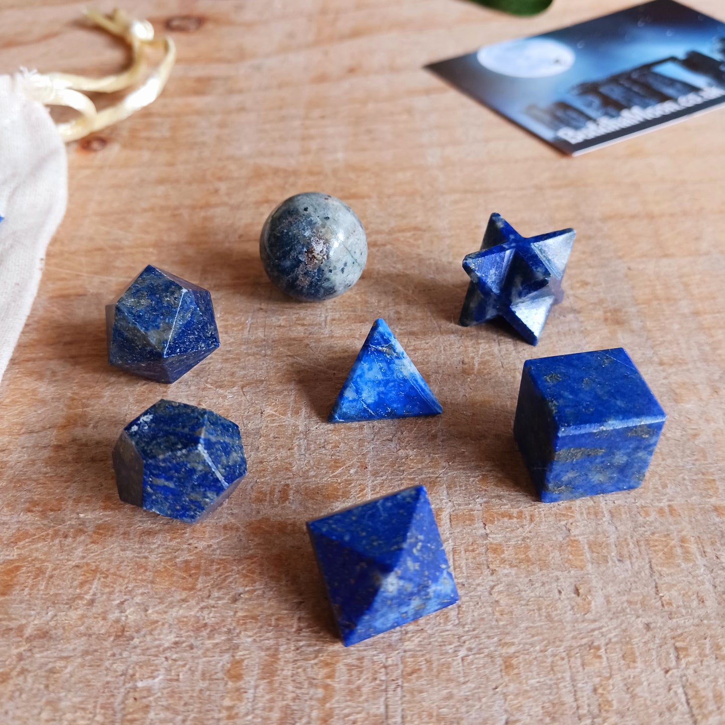 Lapis Lazuli Sacred Geometry | 7-piece Crystal Set