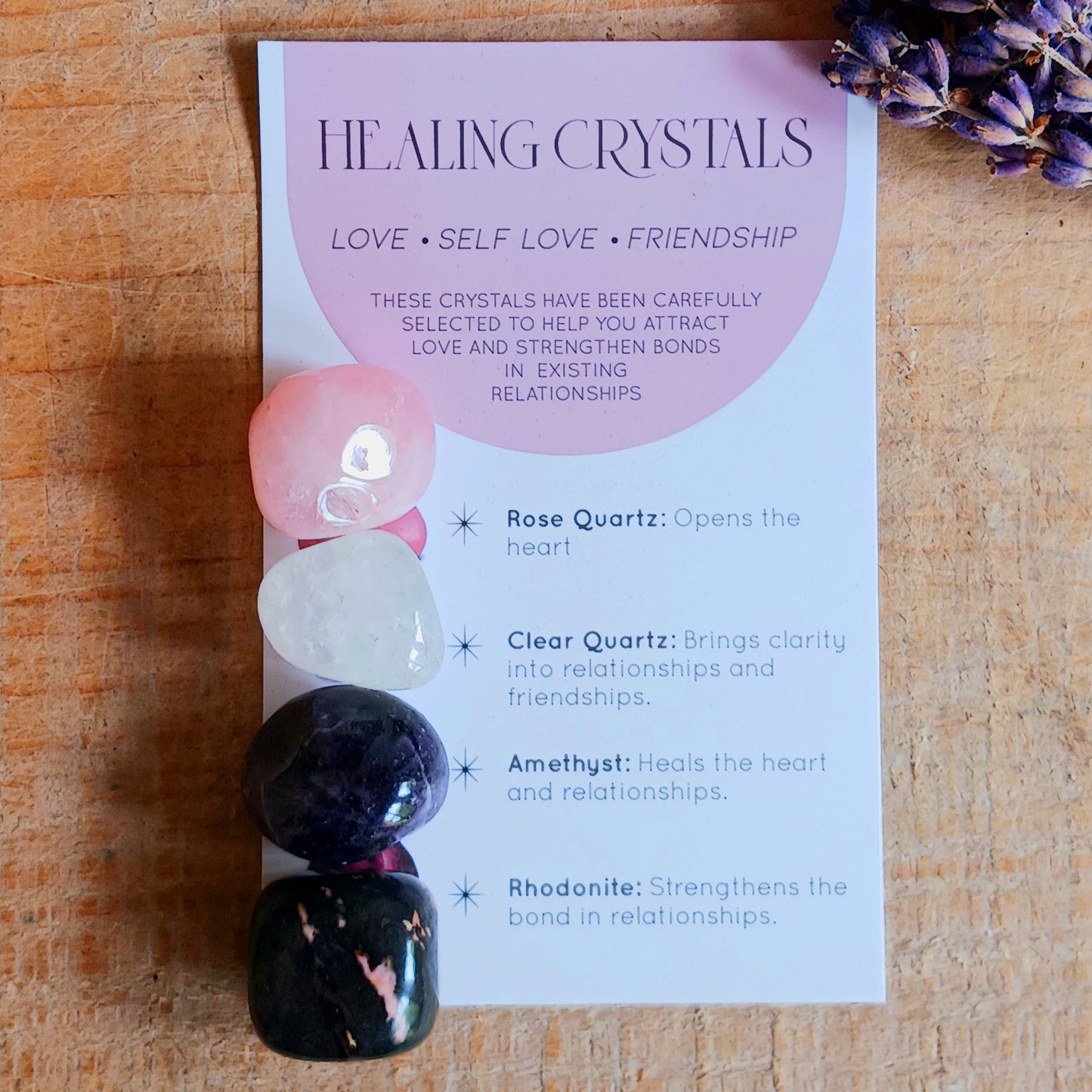 Love Healing Crystal Set with Moon Trinket Dish