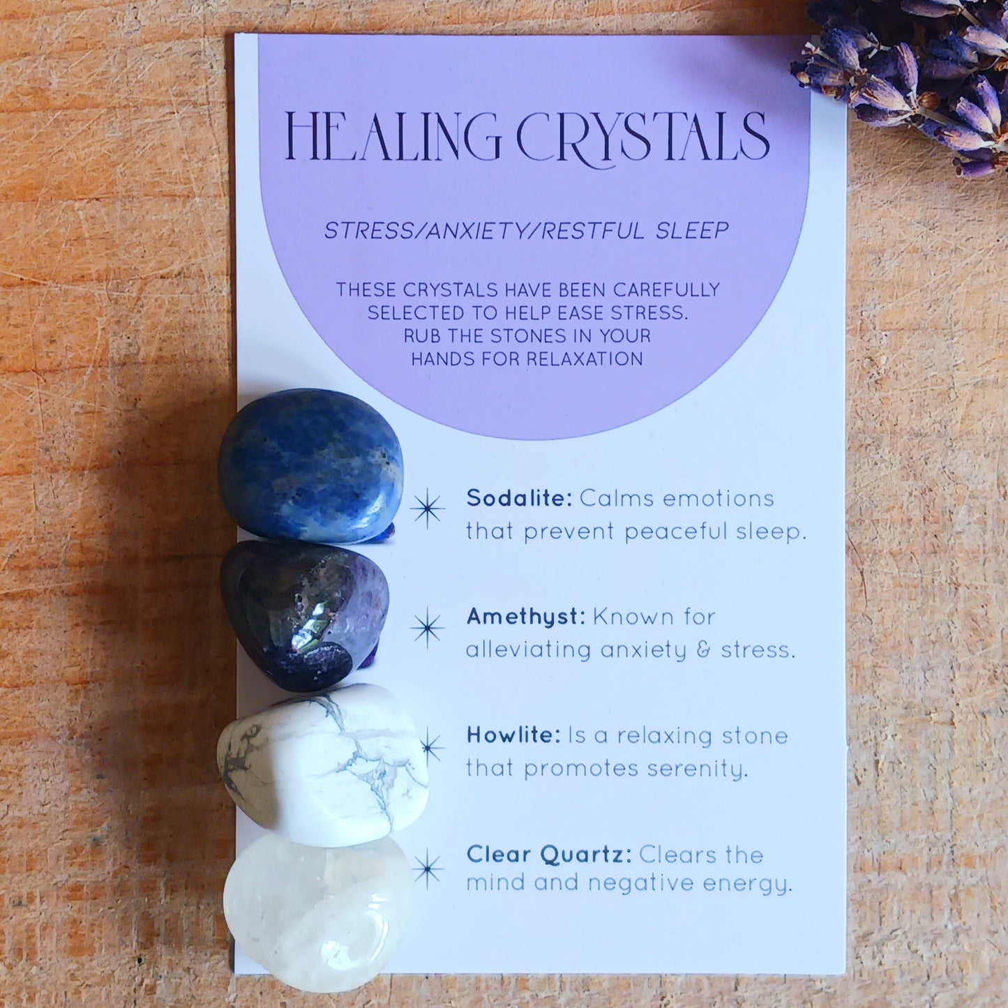 Stress Healing Crystal Set with Moon Trinket Dish