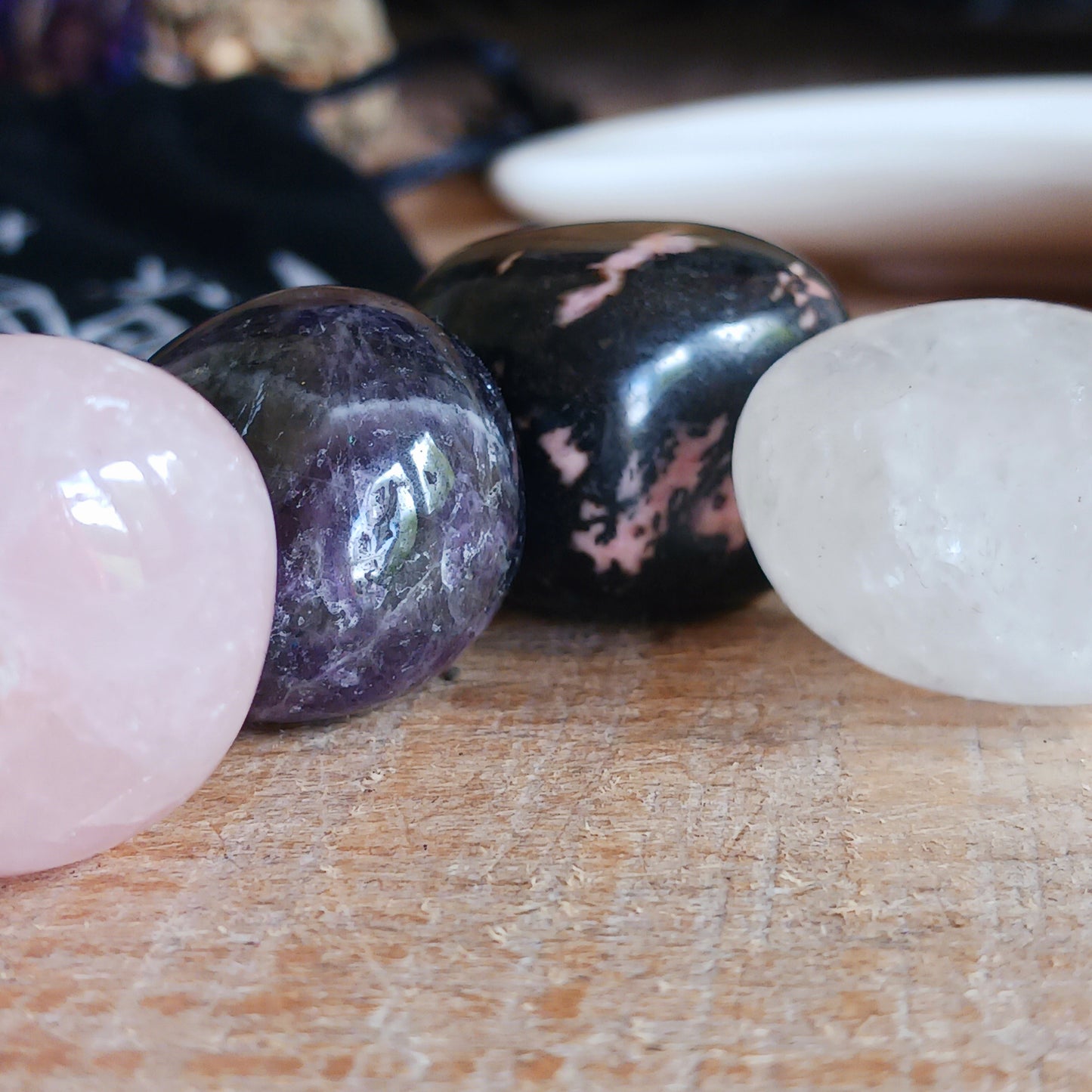 Love Healing Crystal Set with Moon Trinket Dish