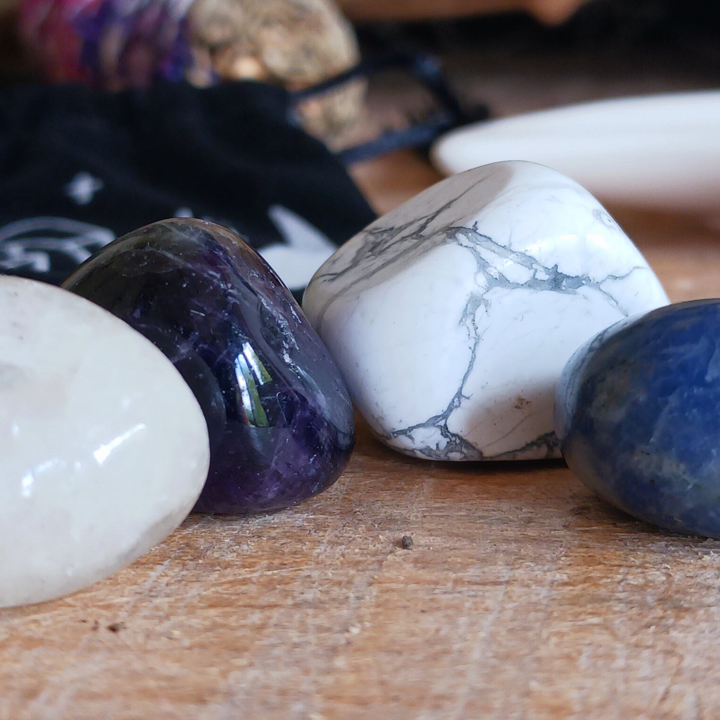 Stress Healing Crystal Set with Moon Trinket Dish