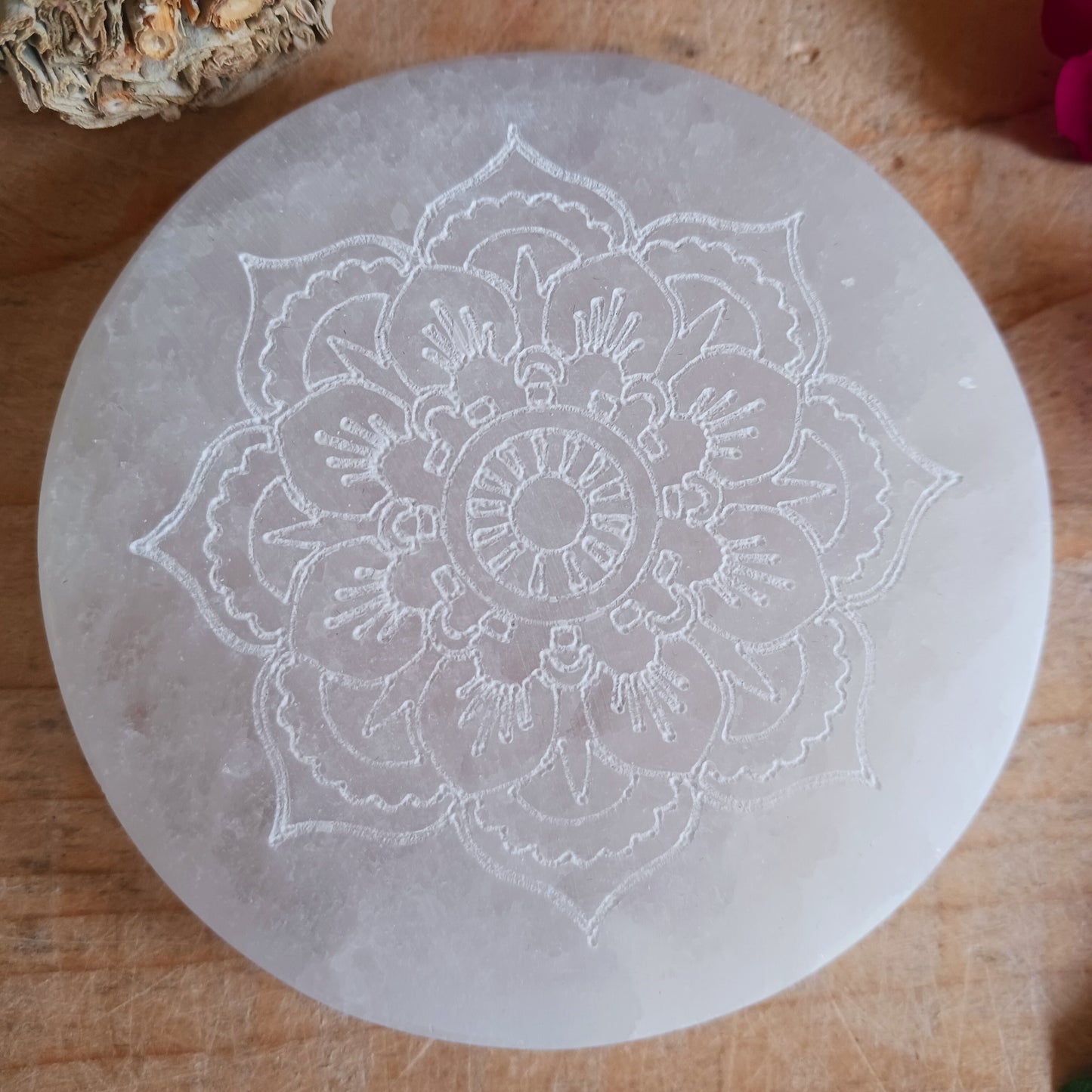 Selenite Small Charging Plate | Mandala Design