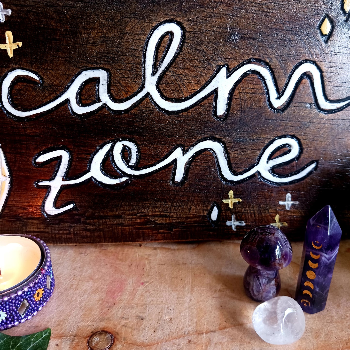 Calm Zone Crystal Wall Sign