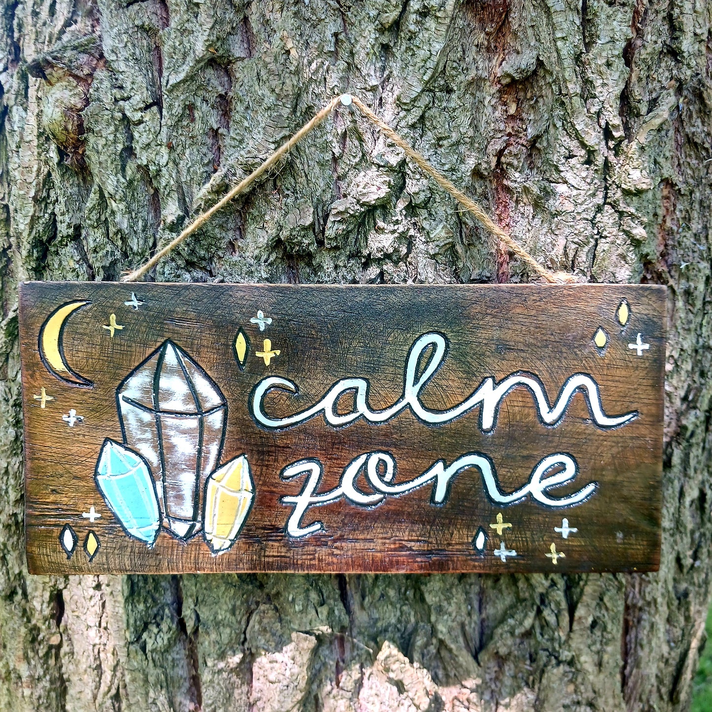 Calm Zone Crystal Wall Sign