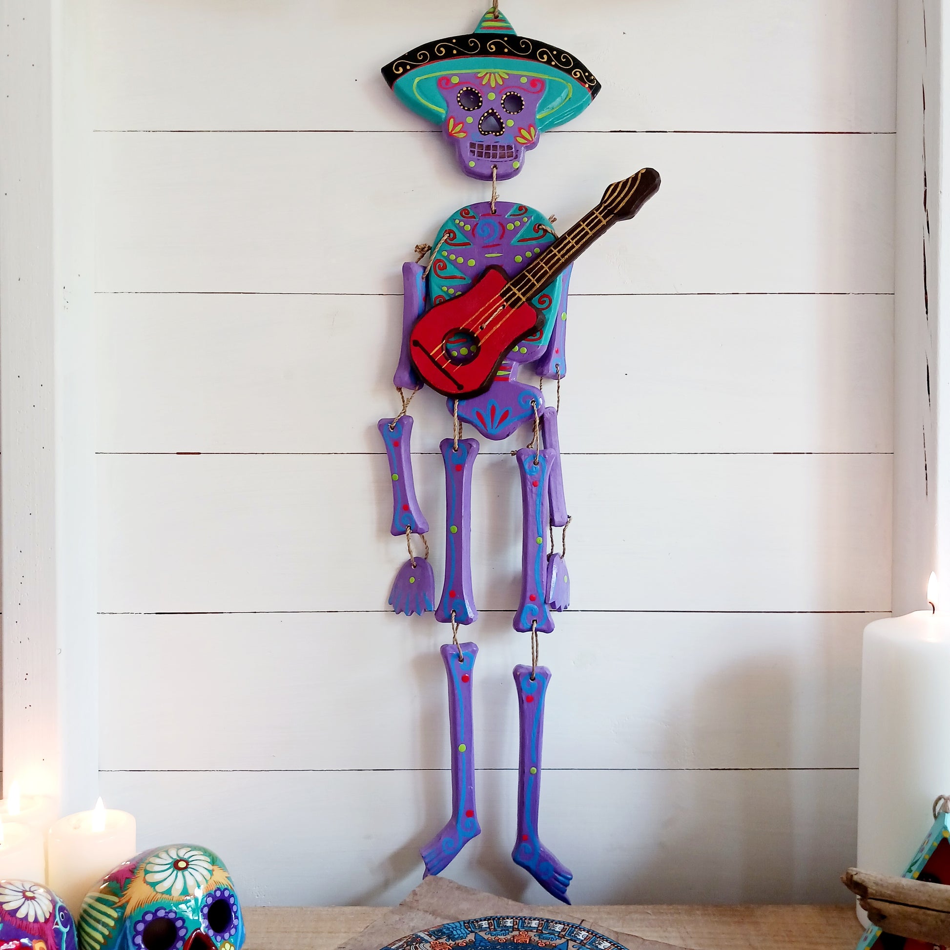 Mexican Candy Skull Mariachi | Wall Hanging