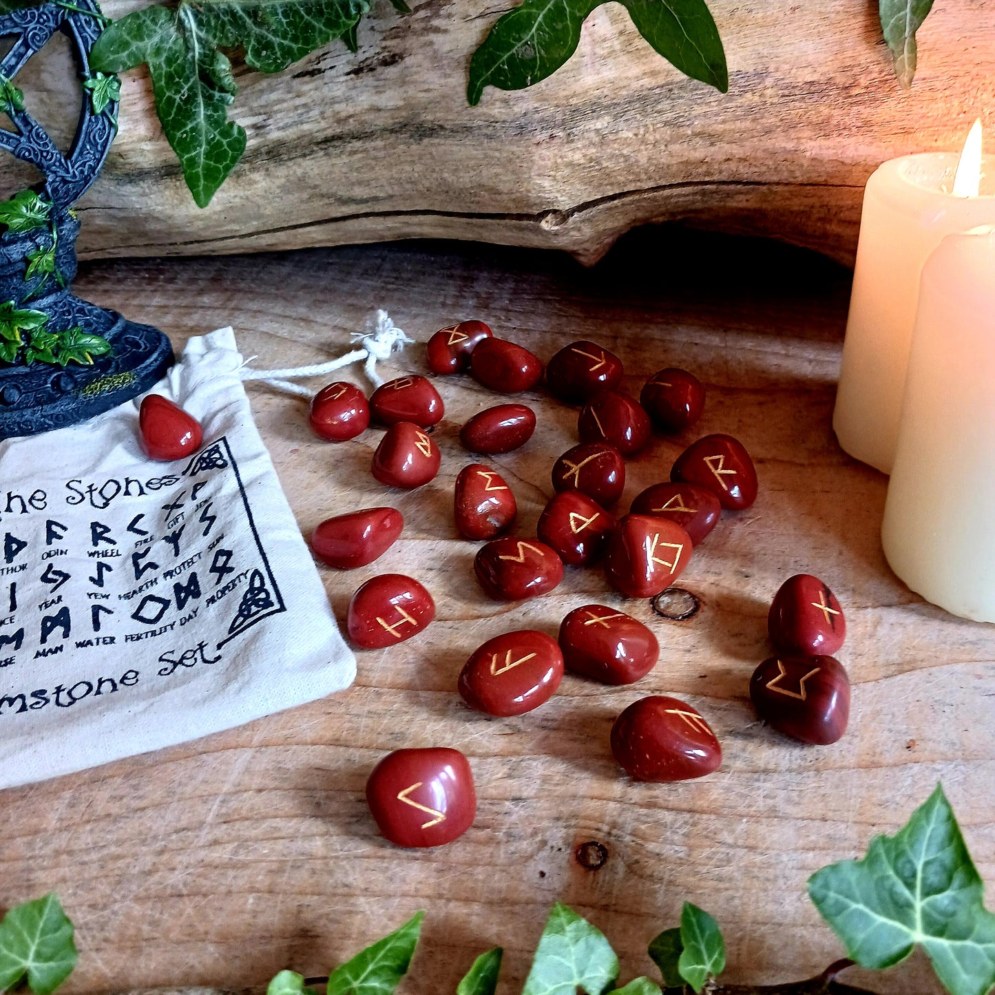 Runes Stone Set | Red Jasper