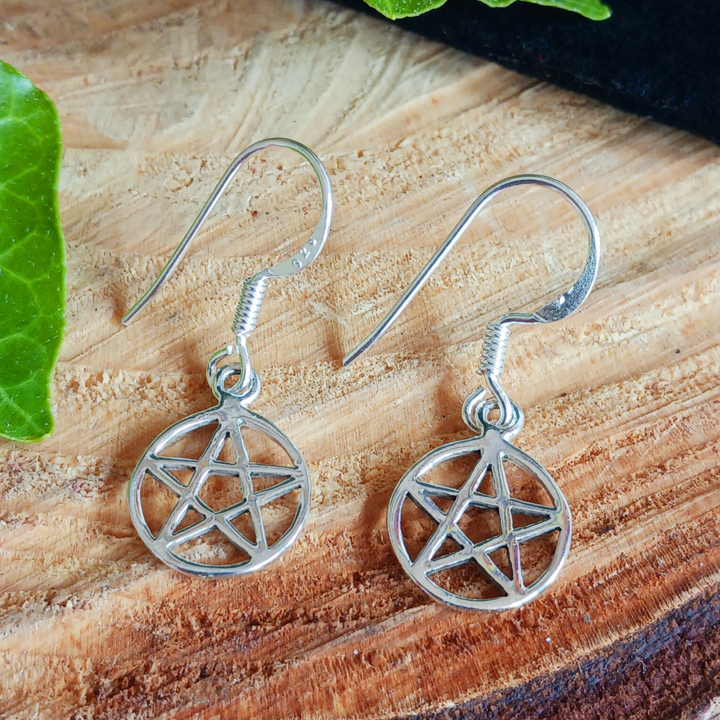 Pentagram Drop Earrings | 925 Silver