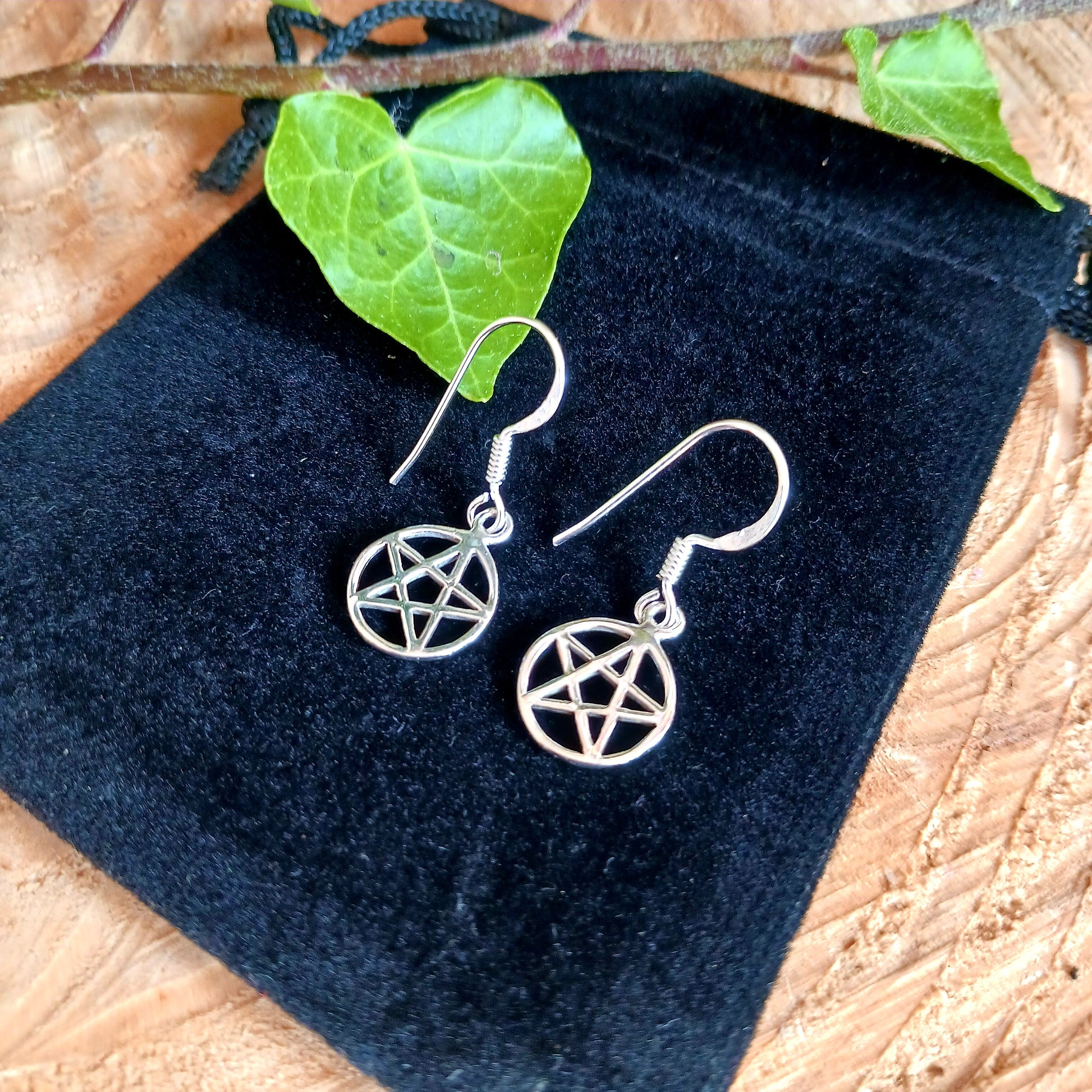 Pentagram Drop Earrings | 925 Silver