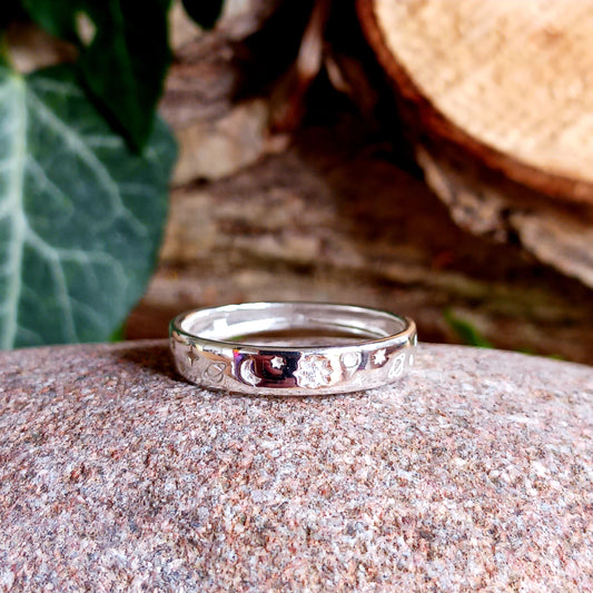 Moon & Stars Band Rings | 925 Sterling Silver