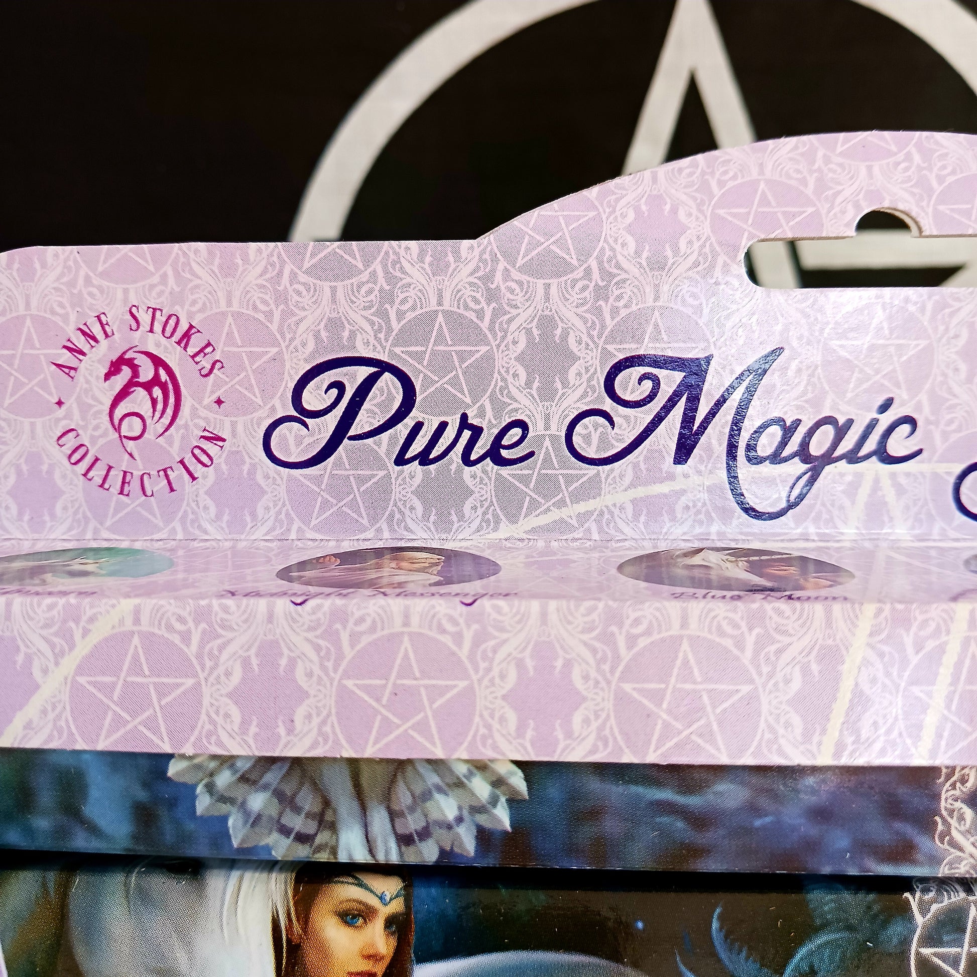 Pure Magic incense sticks come in a range of popular fragrances with packaging designed by Anne Stokes. Each pack contains approx 20 incense sticks and come in six scents. Choose from Forest Unicorn (white rose), Midnight Messenger (vanilla), Blue Moon (opium), Awake Your Magic (musk), Pure Heart (jasmine) and Moonlight Unicorn (moon).&nbsp; This Anne Stokes pure magic incense gift pack will make a great gift when also added with one of our incense stick holders.