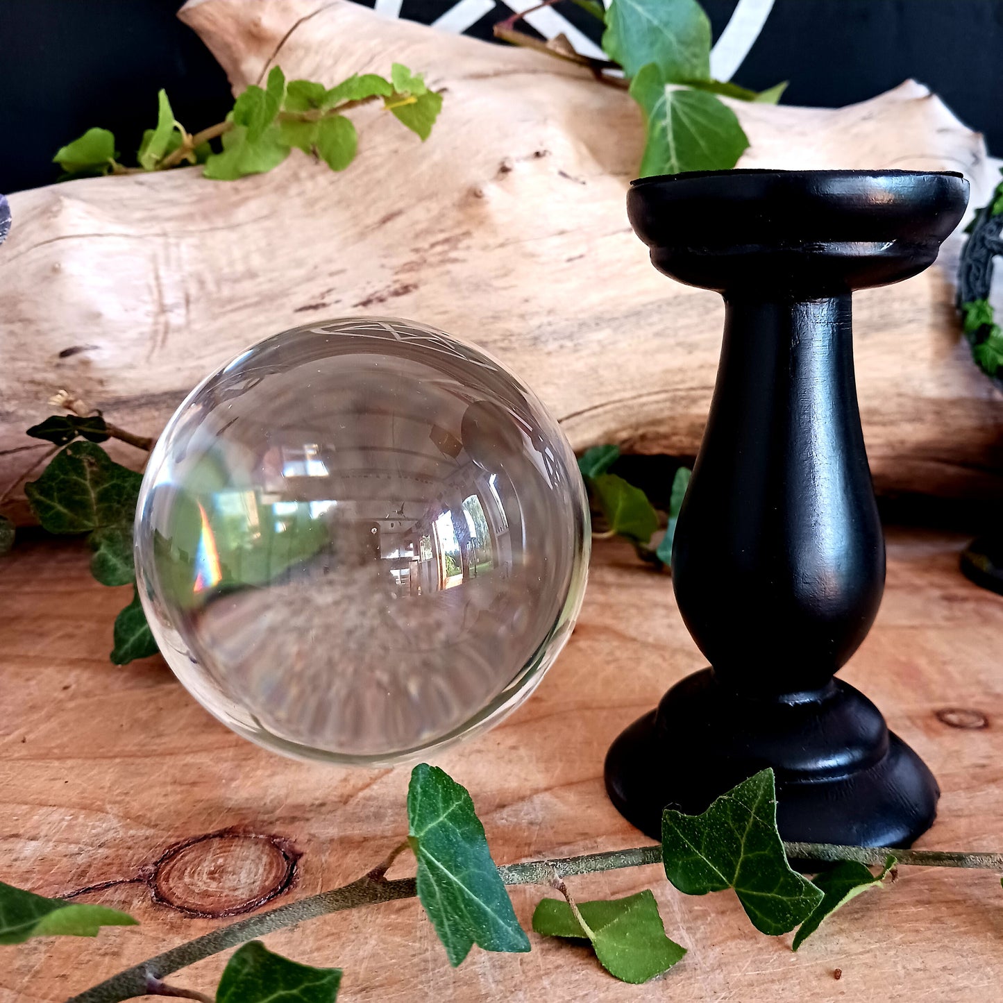 This clear crystal ball is not only a powerful tool in fortune telling and scrying, but also makes an eye-catching piece of décor.